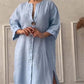 ROBE DÉCONTRACTÉE EN COTON ET LIN BOUTONNÉ