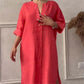 ROBE DÉCONTRACTÉE EN COTON ET LIN BOUTONNÉ