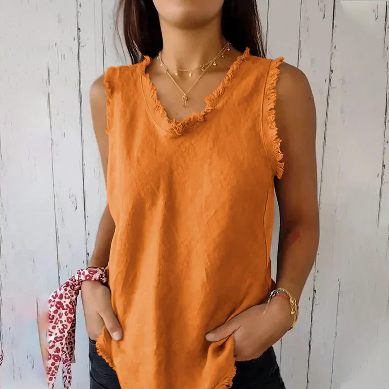 🔥Gilet en col unique dans les tissus en coton et en lin