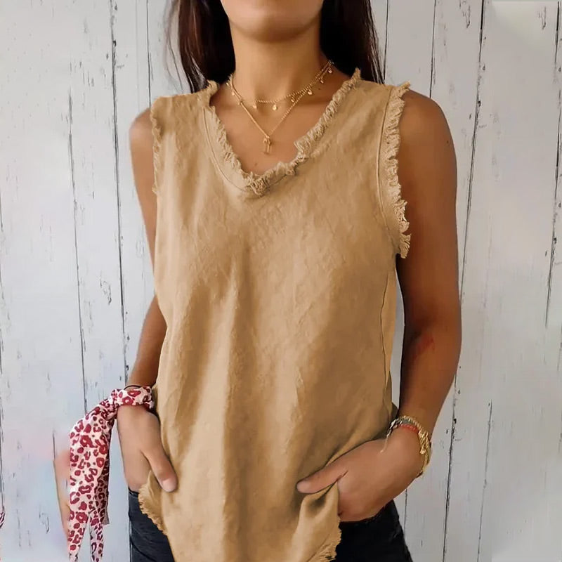 🔥Gilet en col unique dans les tissus en coton et en lin
