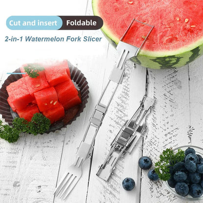 Fourchette à melon d'eau pliable 2 en 1