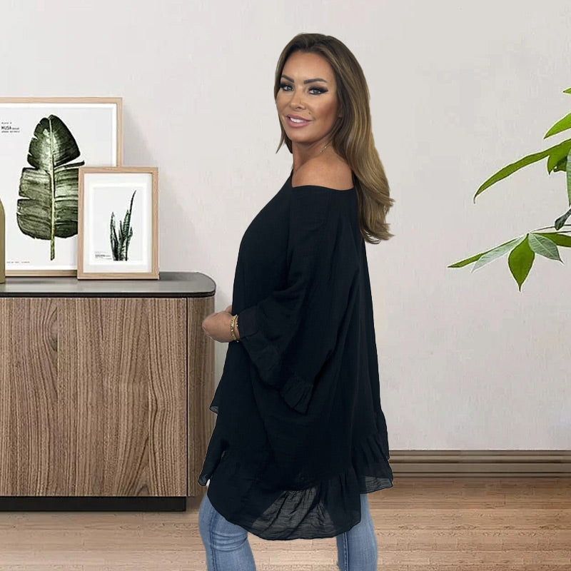 🔥 Vente chaude 2025 🔥Blouses amples plissées à épaules dénudées pour femme