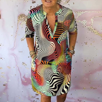 💐🔥Robe sans manches à col en V avec imprimé