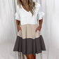 Robe à col frontaire à la mode des femmes avec poches avec des poches