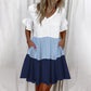 Robe à col frontaire à la mode des femmes avec poches avec des poches