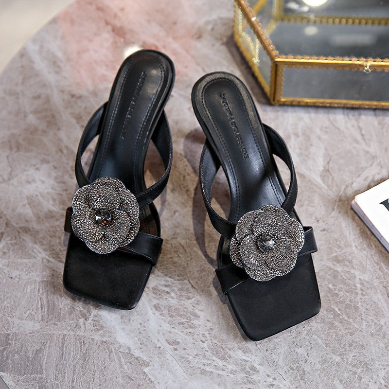Rigin pour femmes à fleurs à talons à talons