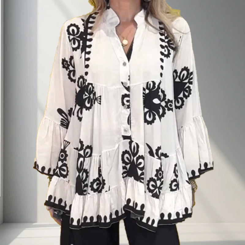 💥2024 pop-ups Haut à Volants Imprimé de Style Boho pour Femmes