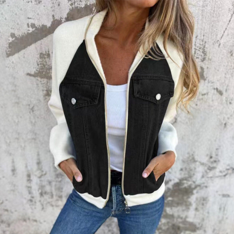 🌸2024 Promotion automne 49%OFF🌸Veste en denim à fermeture éclair pour femme