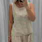 Ensemble 2 pièces - Top sans manches décontracté - Pantalon large