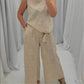 Ensemble 2 pièces - Top sans manches décontracté - Pantalon large