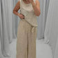 Ensemble 2 pièces - Top sans manches décontracté - Pantalon large
