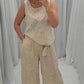 Ensemble 2 pièces - Top sans manches décontracté - Pantalon large