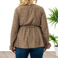 Blouse enveloppante à manches longues avec col en V et volants