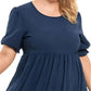 💞Robe ample à col rond et à volants plissés pour femmes