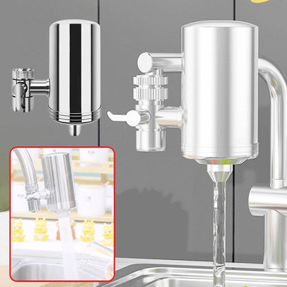 🔥Purificateur d'eau pour robinet domestique en acier inoxydable sans installation
