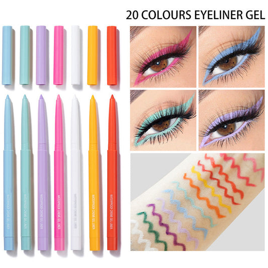 Ensemble de 20 Crayons d'Eyeliner Imperméables et Multicolores de Longue Tenue