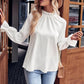 💞Women's Autumn Solid Ruffle Long-Sleeve Jacquard Top