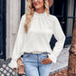 💞Women's Autumn Solid Ruffle Long-Sleeve Jacquard Top