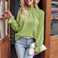 💞Women's Autumn Solid Ruffle Long-Sleeve Jacquard Top