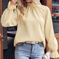 💞Women's Autumn Solid Ruffle Long-Sleeve Jacquard Top