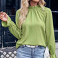 💞Women's Autumn Solid Ruffle Long-Sleeve Jacquard Top