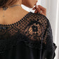 🔥VENTE - 49% DE RÉDUCTION🎉Chemisier d'automne sexy à manches 3/4 en dentelle cousue pour femme, élégant, style vintage.
