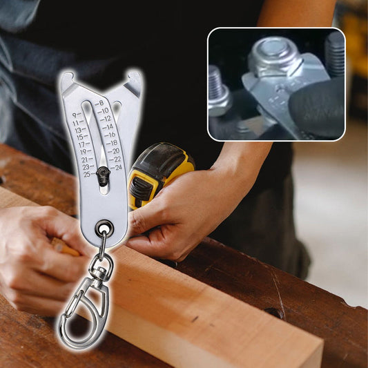 🔥Porte-clés portable avec testeur de taille de fil précis