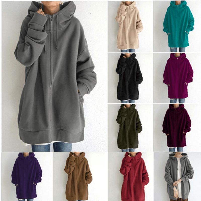 【🔥🔥🔥Livraison gratuite pour 2 pièces】Sweat à capuche zippé automne/hiver pour femmes avec capuche