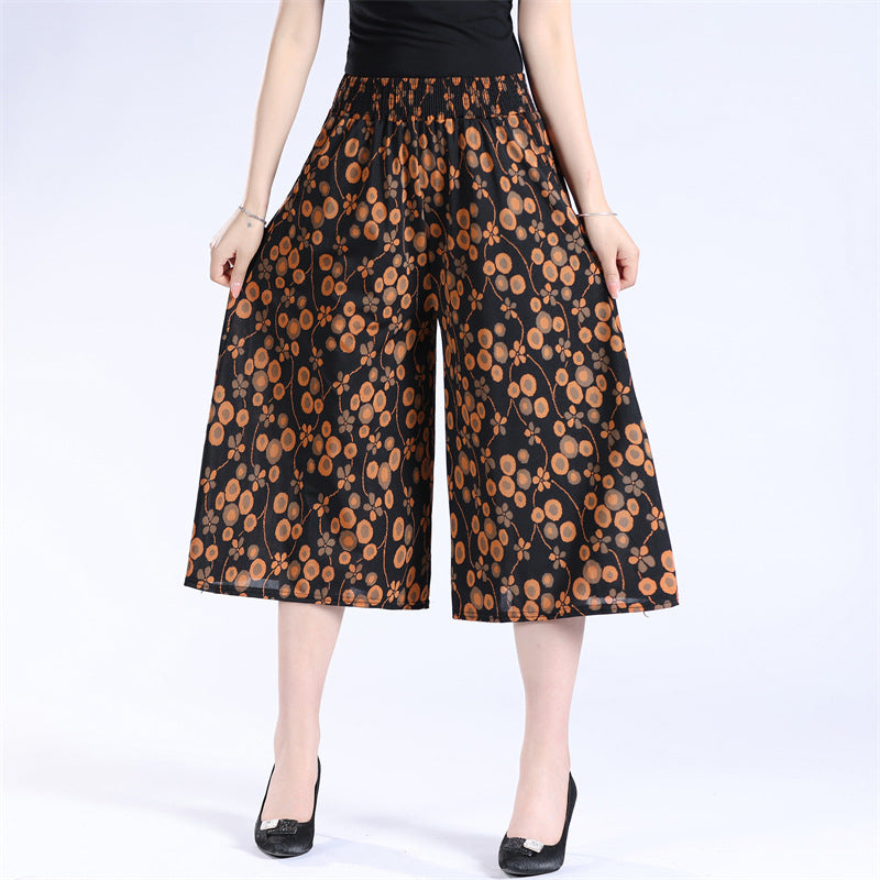 💃2024 Culottes larges en mousseline plissée à taille élastique pour femmes💝
