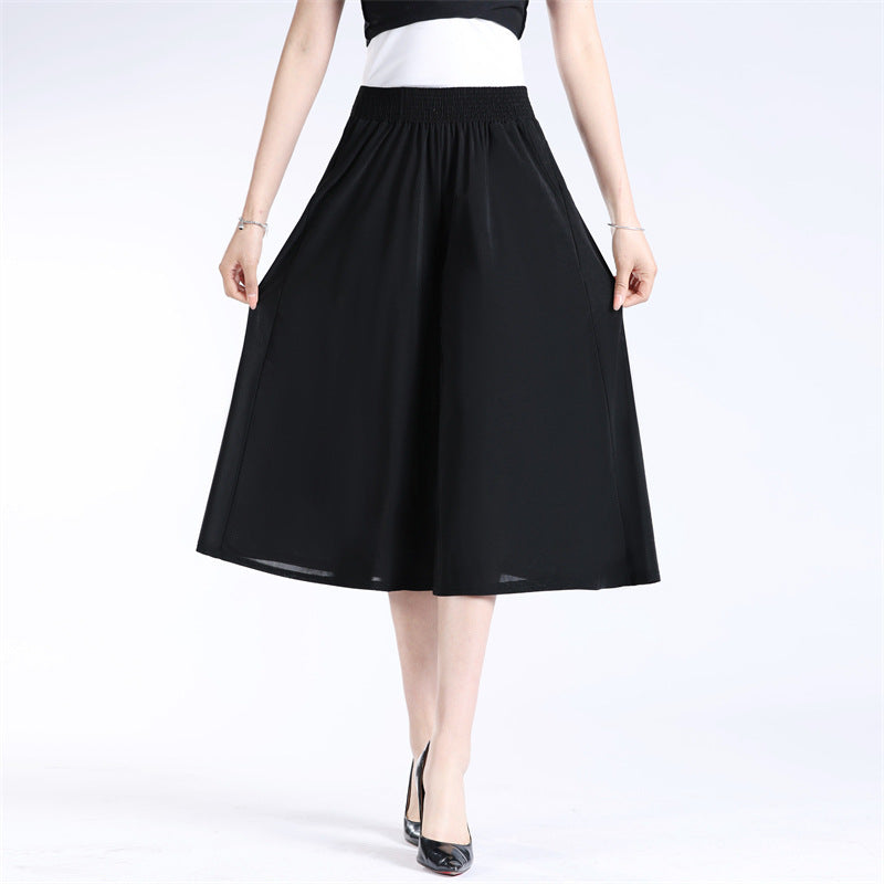 💃2024 Culottes larges en mousseline plissée à taille élastique pour femmes💝