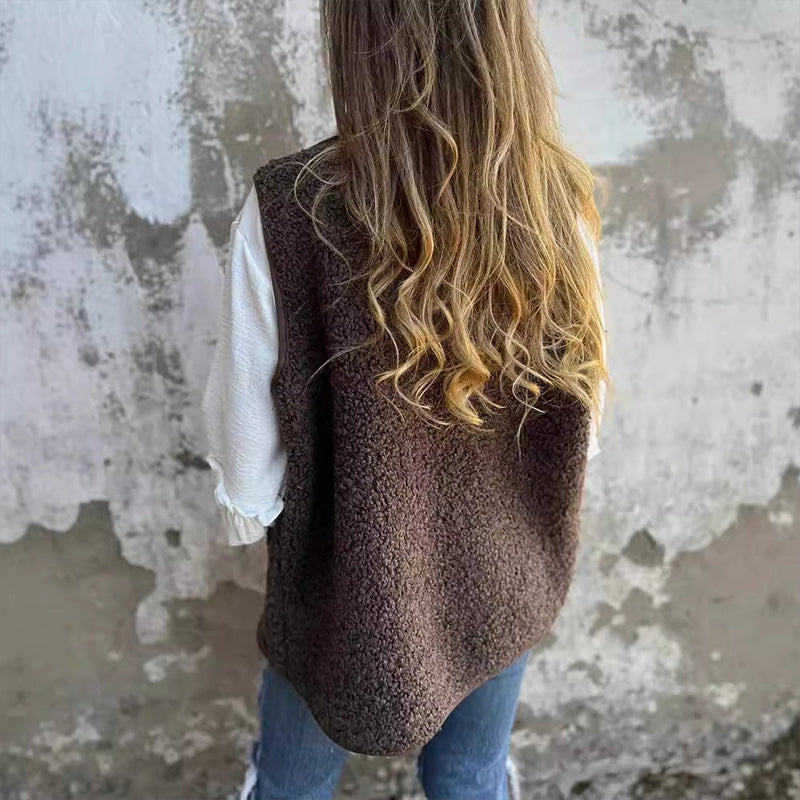 💃Gilet Court Chaud à Boutons pour Femme en Automne✨
