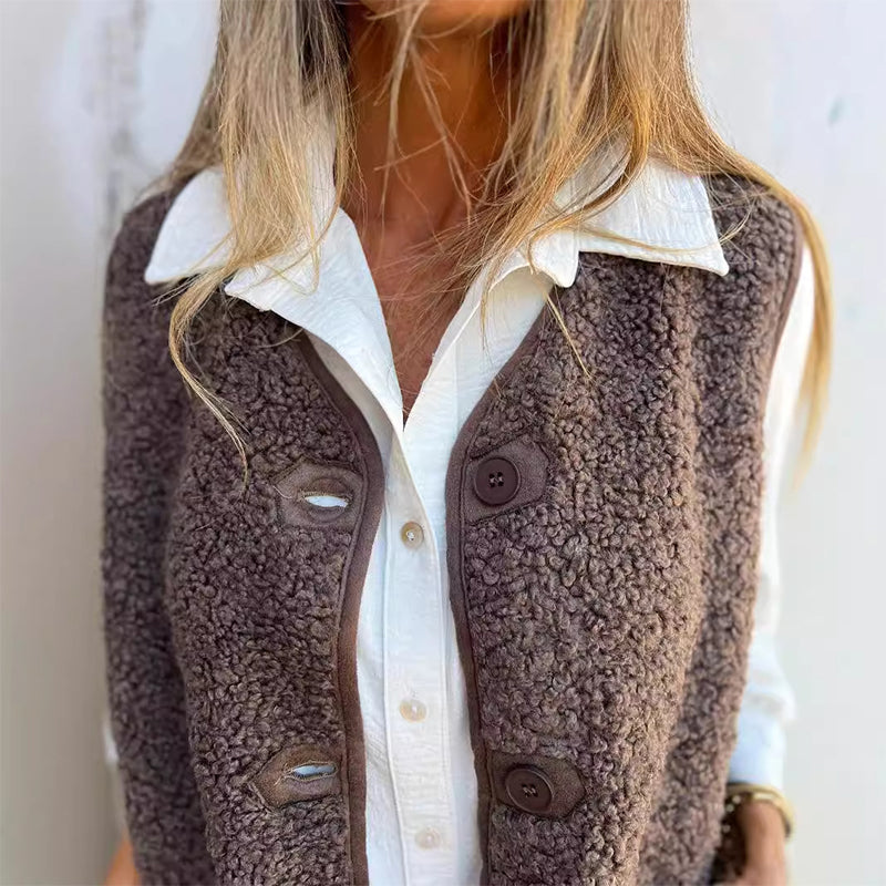 💃Gilet Court Chaud à Boutons pour Femme en Automne✨