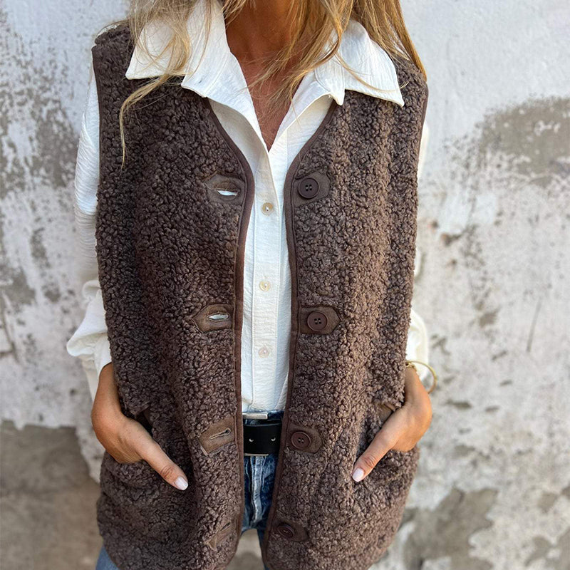 💃Gilet Court Chaud à Boutons pour Femme en Automne✨