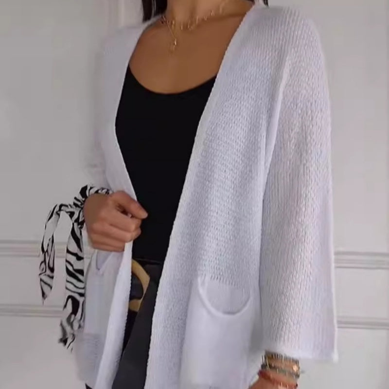 Manteau Tricoté Décontracté Ouvert sur le Devant pour Femmes