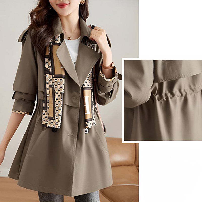 🔥 49% OFF !!🔥Trench-coat mi-long amincissant à revers pour femmes💝ACHETEZ 2 ， LIVRAISON GRATUITE