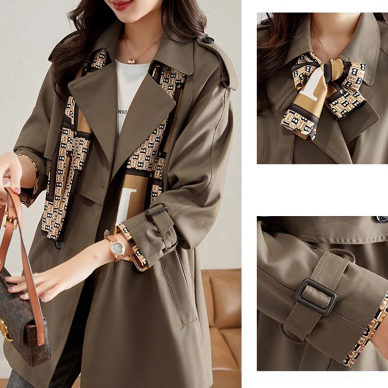 🔥 49% OFF !!🔥Trench-coat mi-long amincissant à revers pour femmes💝ACHETEZ 2 ， LIVRAISON GRATUITE