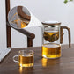 💥Théière en verre à séparation d'eau avec manche en bois✨