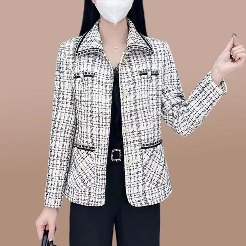 💃Blazer Femme Imprimé Pied-de-Poule✨