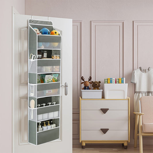 🏠 PROMO LIMITÉE -60% ! 📦 Organisateur Suspendu 5 Étagères Grande Capacité – Poches Maille, Flexible & Tissu Résistant Durable 🌿