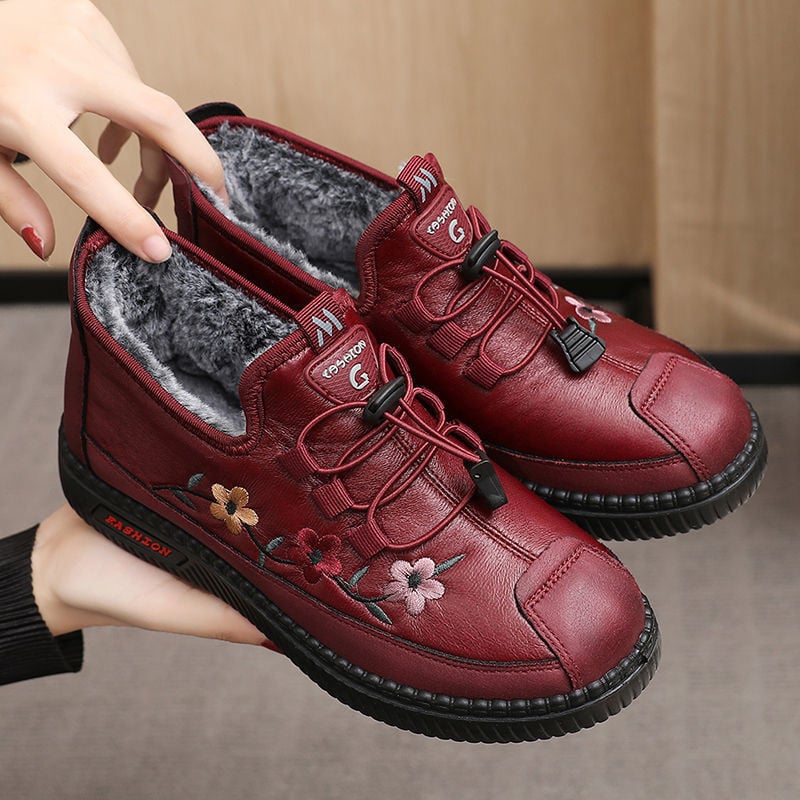 💝Mocassins en cuir et fourrure pour femme, doux et chauds