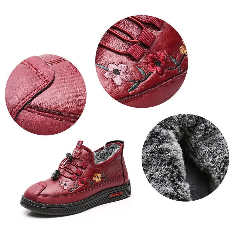 💝Mocassins en cuir et fourrure pour femme, doux et chauds