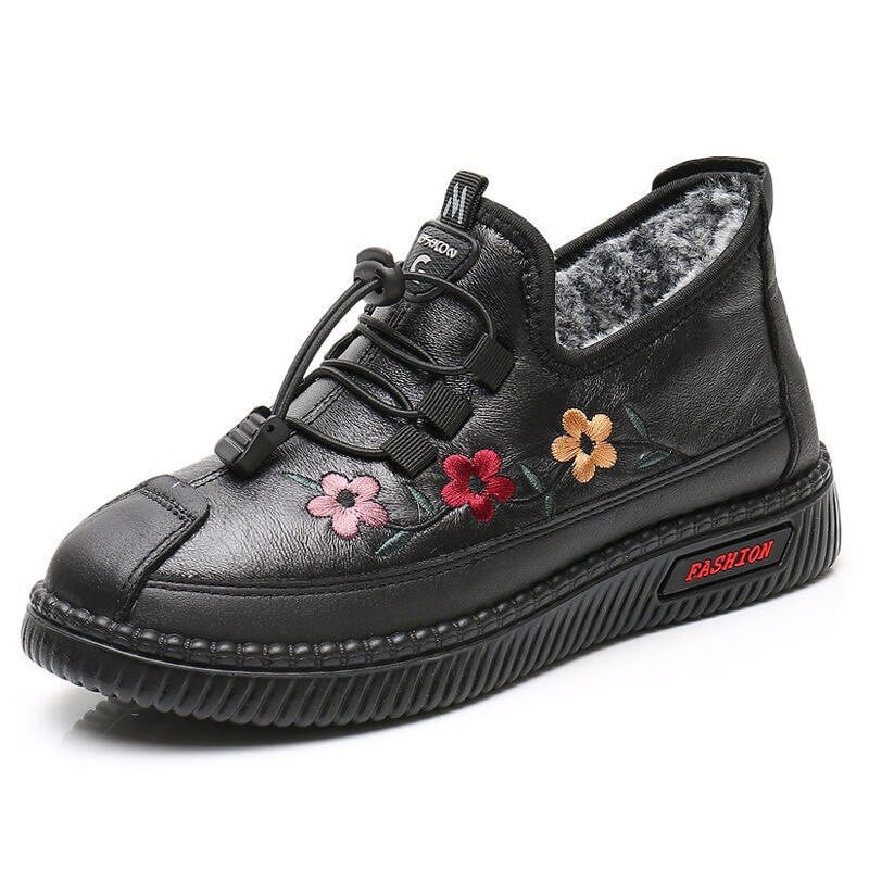 💝Mocassins en cuir et fourrure pour femme, doux et chauds