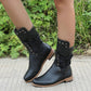 Bottines à Lacets à Talon Bas et à Bout Rond pour Femmes