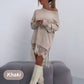 💃Sweat-shirt mi-long ample fendu avec bordure en dentelle💝