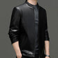 ✨Veste classique en cuir PU pour hommes avec fermeture à glissière sur le devant