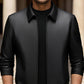 ✨Veste classique en cuir PU pour hommes avec fermeture à glissière sur le devant