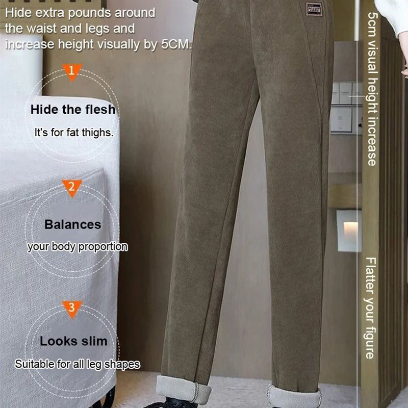 💃Pantalon chaud à taille haute pour femmes, doublé de polaire✨