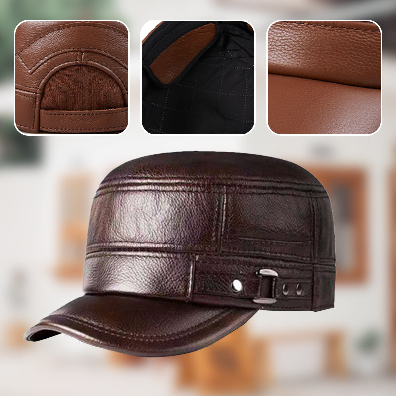 ✨Casquette de baseball chaude avec dessus plat en cuir de haute qualité💝