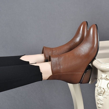 💃Bottines western en cuir PU à talons pour femmes✨