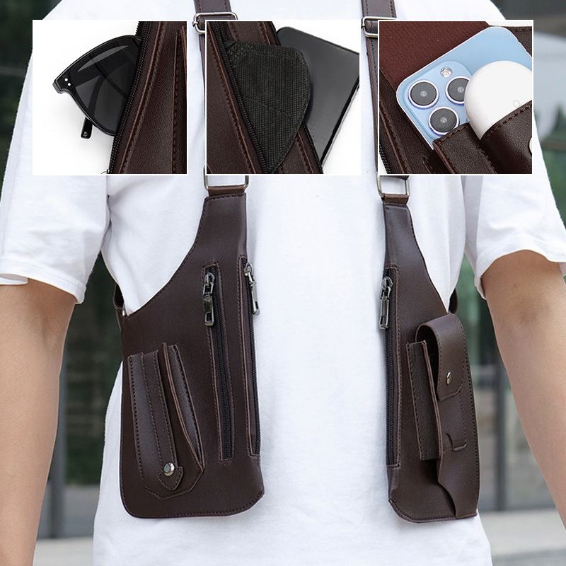 🔥Styles classiques chauds🔥 Sac tactique antivol à double bandoulière et à poches multiples pour homme